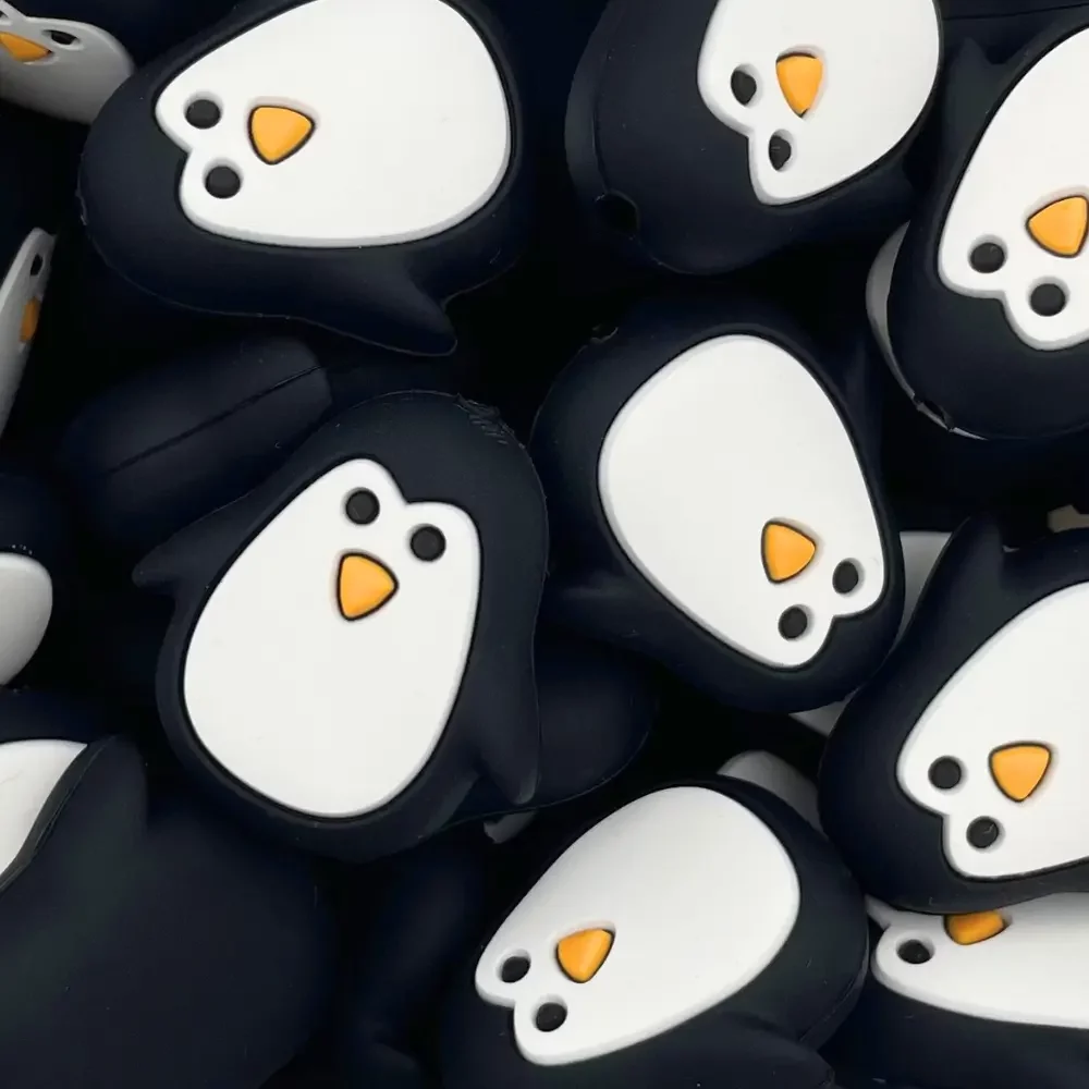 Silikonihelmi, pingviini 26mm musta